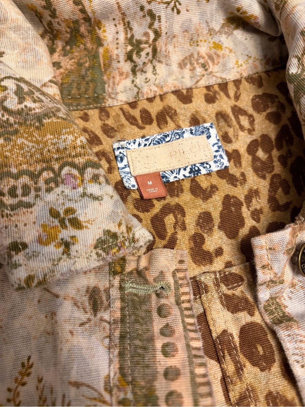 Anthropologie Pilcro Medium shirt jacket outdoor printed camo cheetah shacket - Picture 7 of 15